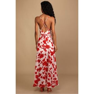 NWT Lulus Best Occasion Blush Floral Print Maxi Dress